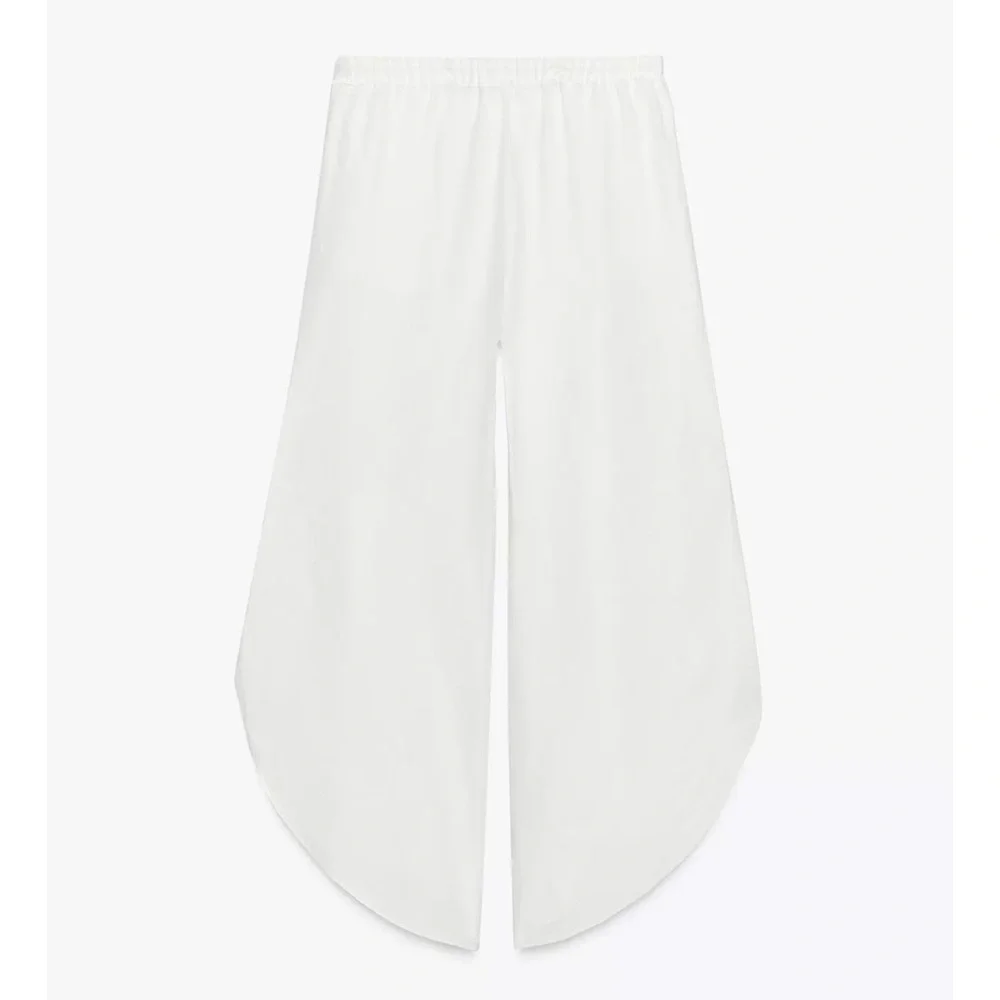 ZARA 100% LINEN PANTS WITH VENTS